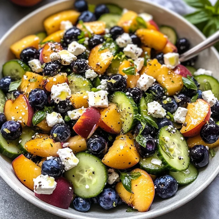 Blueberry Peach Feta Salad