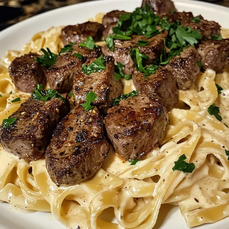 Cajun Spiced Steak Bites With Creamy Fettuccine Alfredo