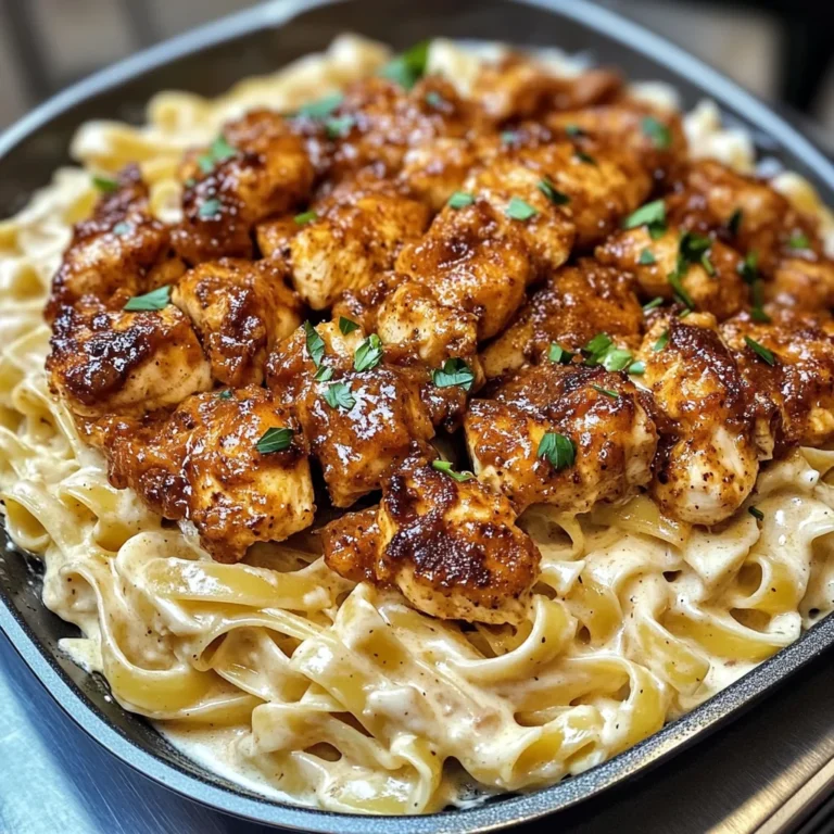 Creamy Cajun Chicken Bites And Fettuccine Alfredo