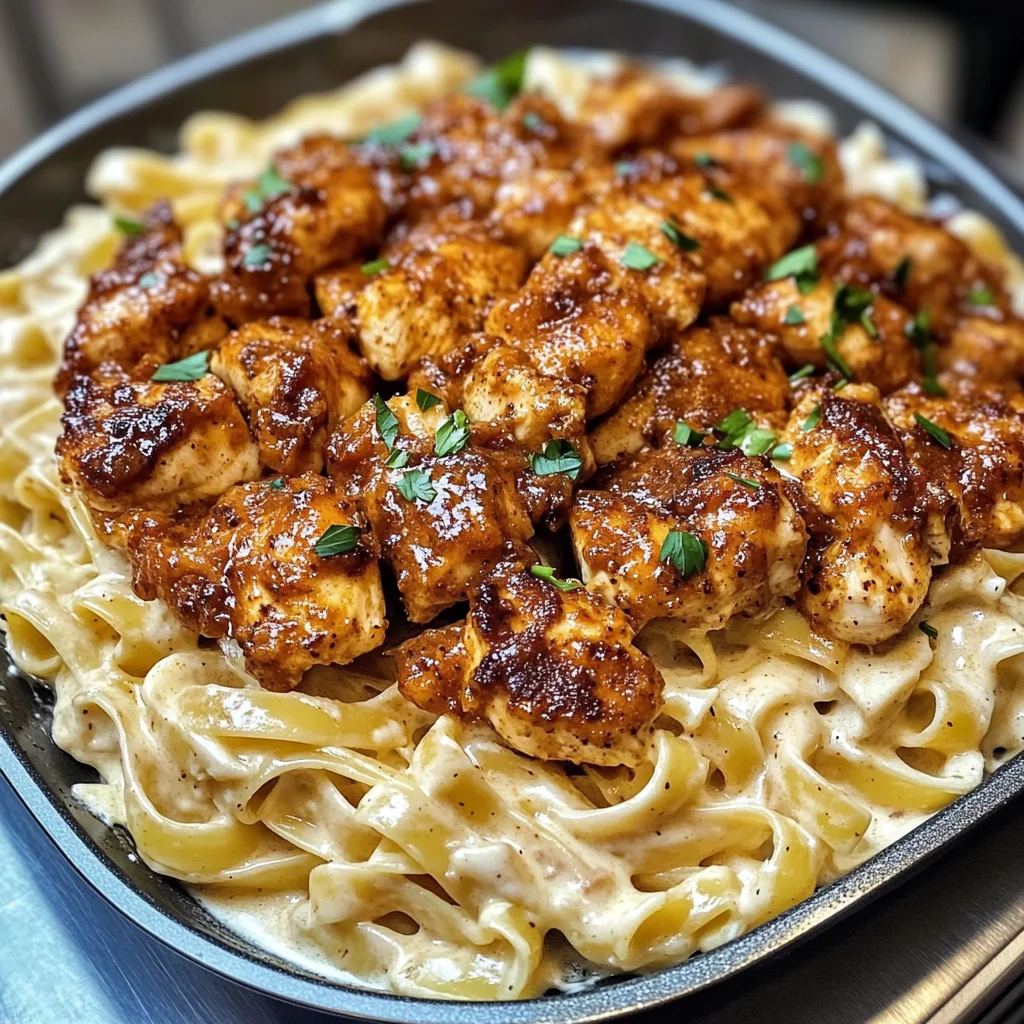 Creamy Cajun Chicken Bites And Fettuccine Alfredo