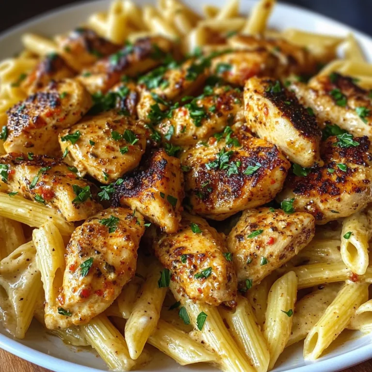 Creamy Cajun Chicken Bites With Penne