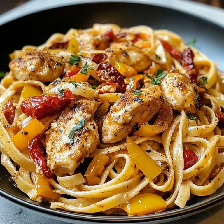 Creamy Cajun Chicken Linguine With Peppers