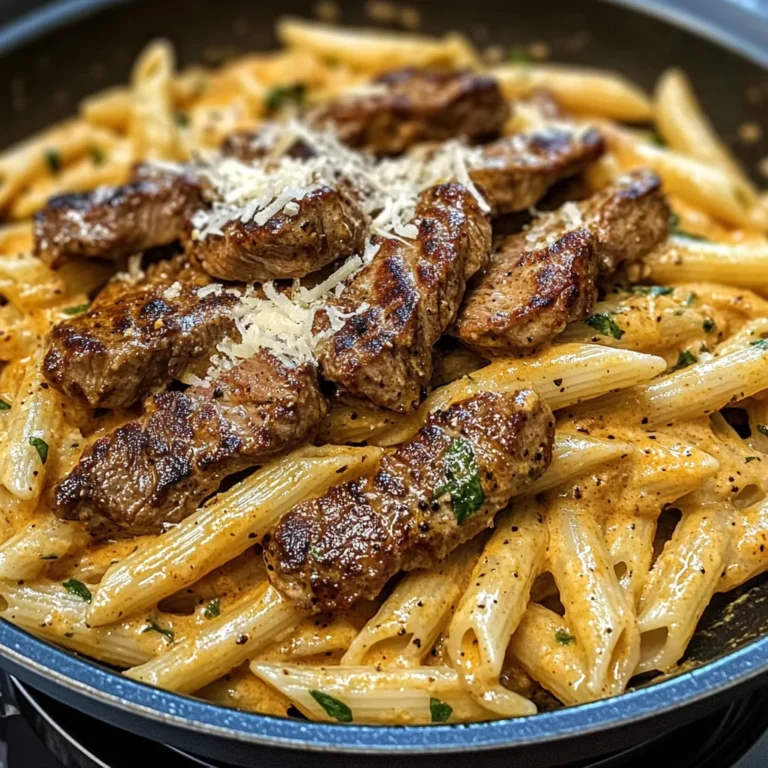 Creamy Cajun Steak & Cheddar Penne Skillet