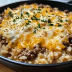 Garlic Butter Beef And Rice Skillet