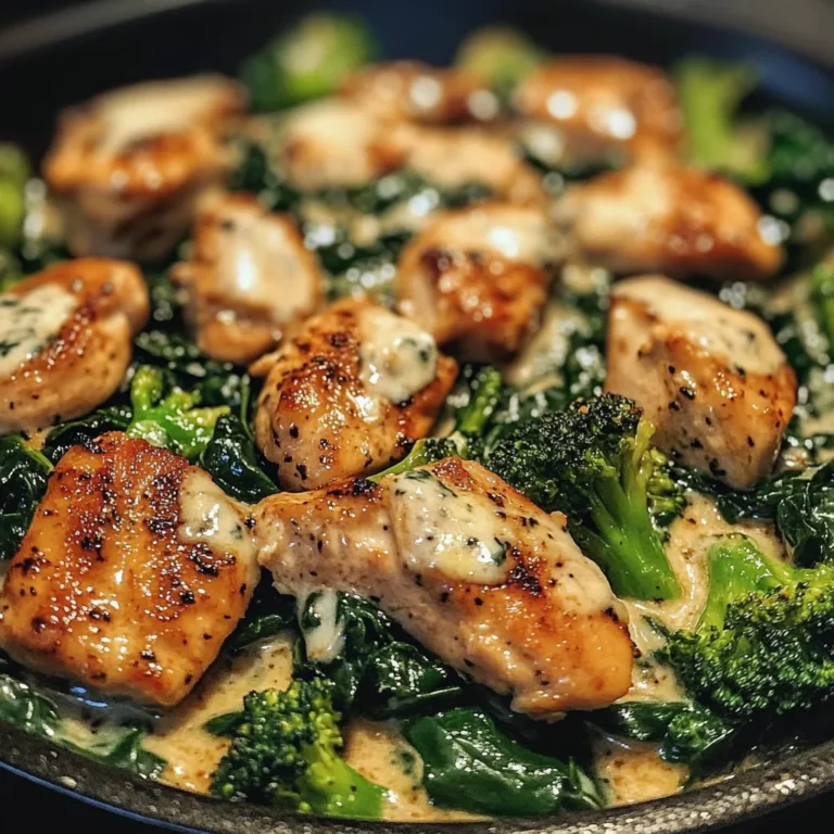 Garlic Chicken Spinach With Broccoli