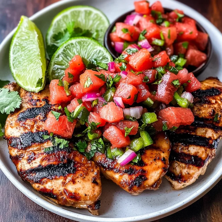 Grilled Honey Lime Chicken with Watermelon Salsa