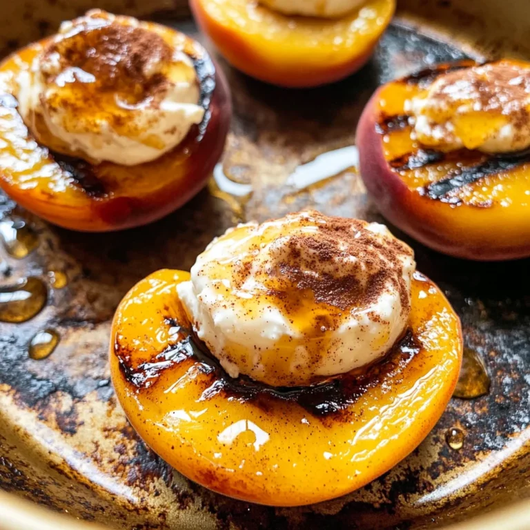 Grilled Peaches with Cinnamon Honey Ricotta