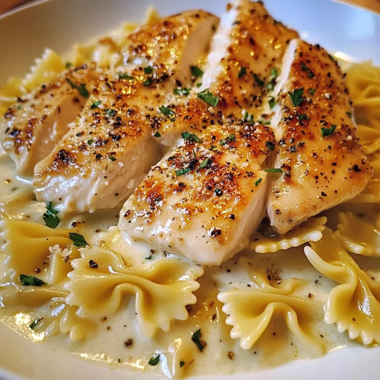 Juicy Garlic Butter Chicken With Bowtie Pasta