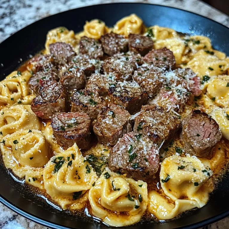 Smothered Steak Bites In Creamy Velveeta Tortellini