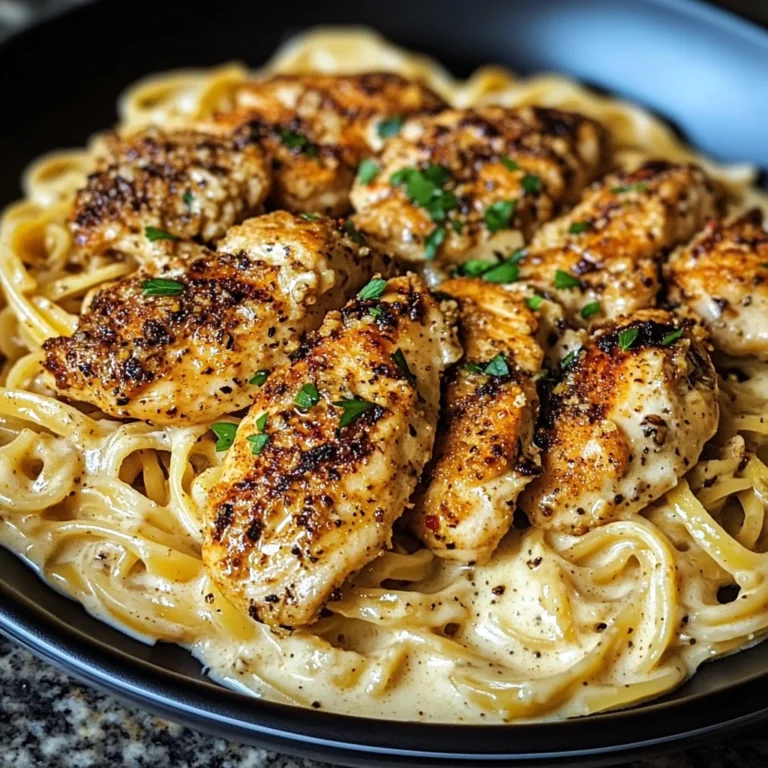 Spicy Cajun Chicken Linguine In Creamy Garlic Parmesan Sauce