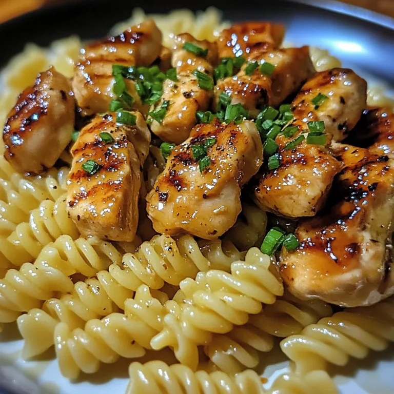 Twisted Pasta With Honey Garlic Chicken & Parmesan Cream