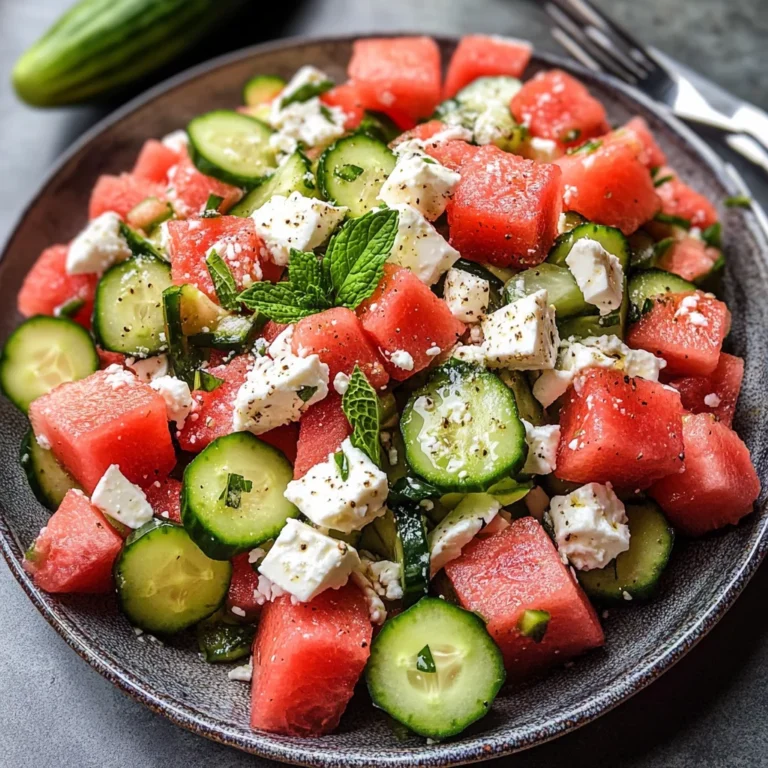 Watermelon Cucumber Salad Recipe