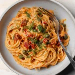Creamy Sun-Dried Tomato Pasta with Capers and Dill