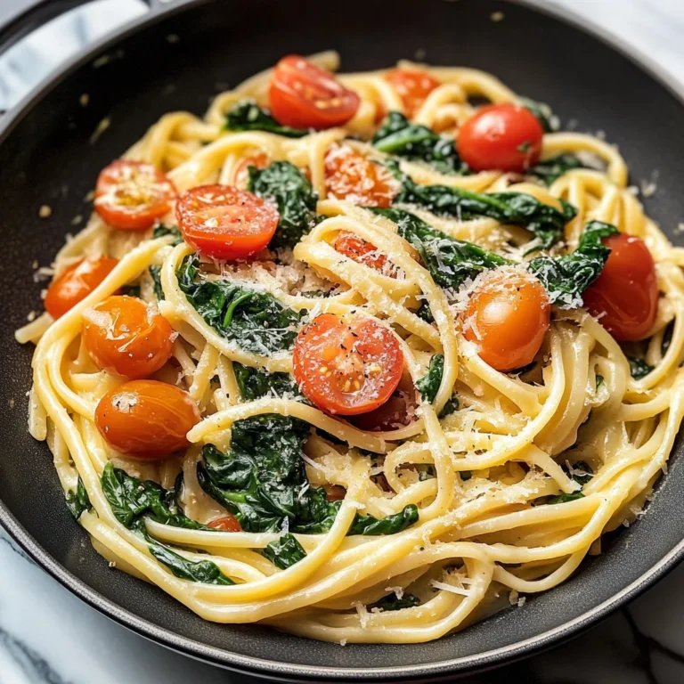 Fresh Spinach and Tomato Pasta