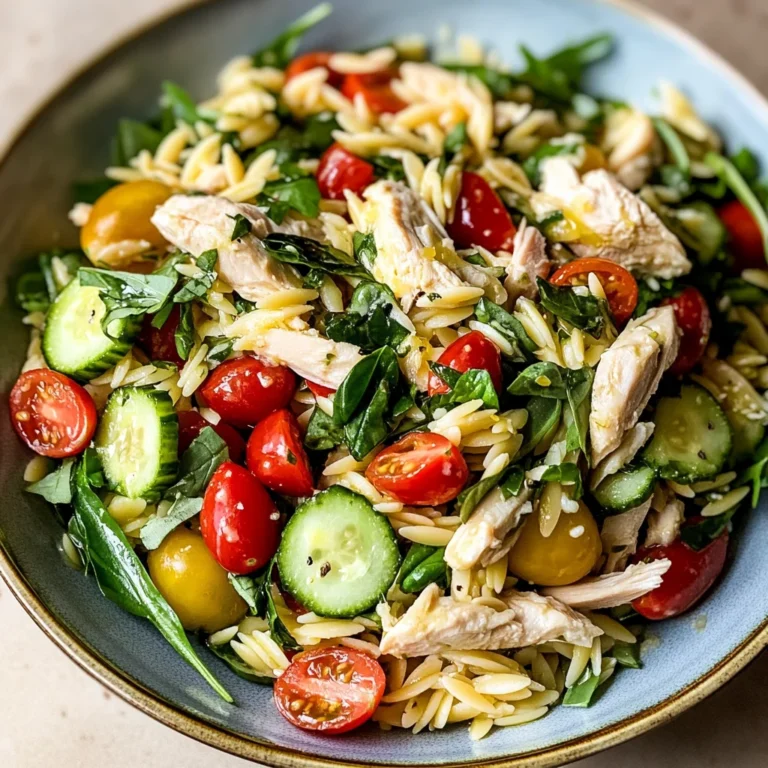 Lemon Orzo Salad with Chicken