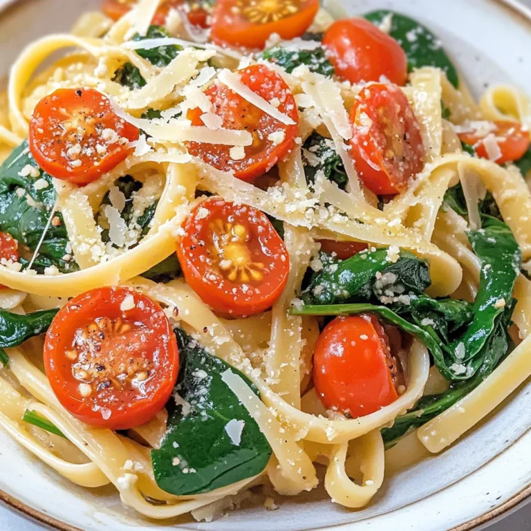 Pasta with Tomatoes and Spinach.