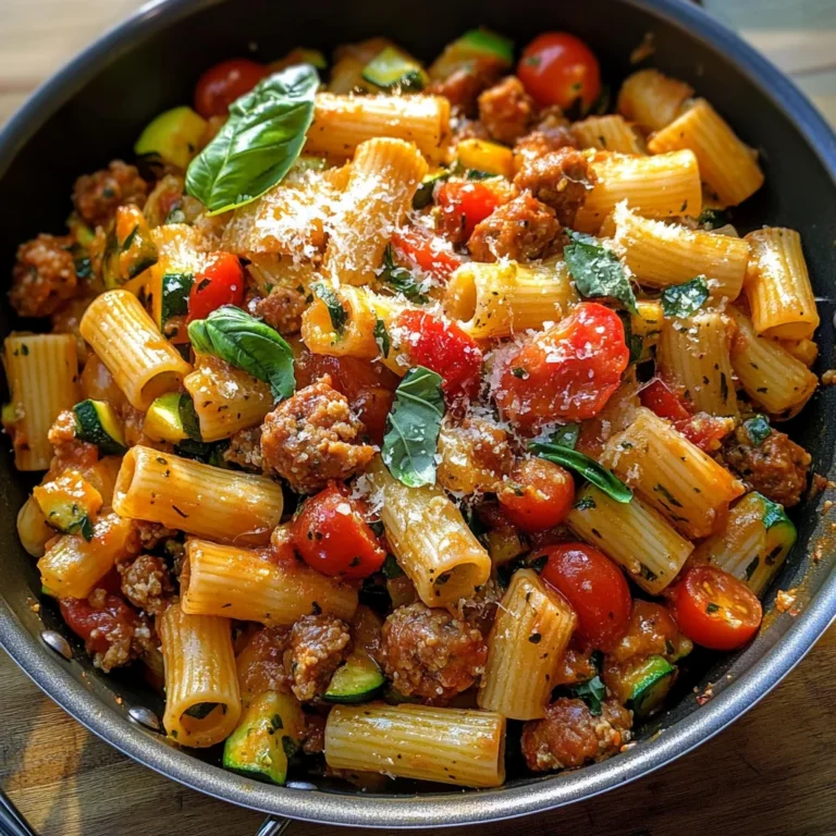 Rigatoni with Sausage, Tomatoes, and Zucchini