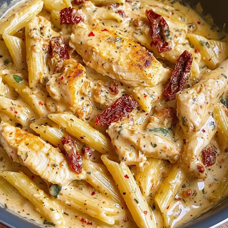 Sun-Dried Tomato Pasta with Chicken and Creamy Mozzarella Sauce