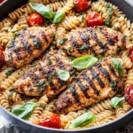 Tomato Basil Pasta with Balsamic Grilled Chicken