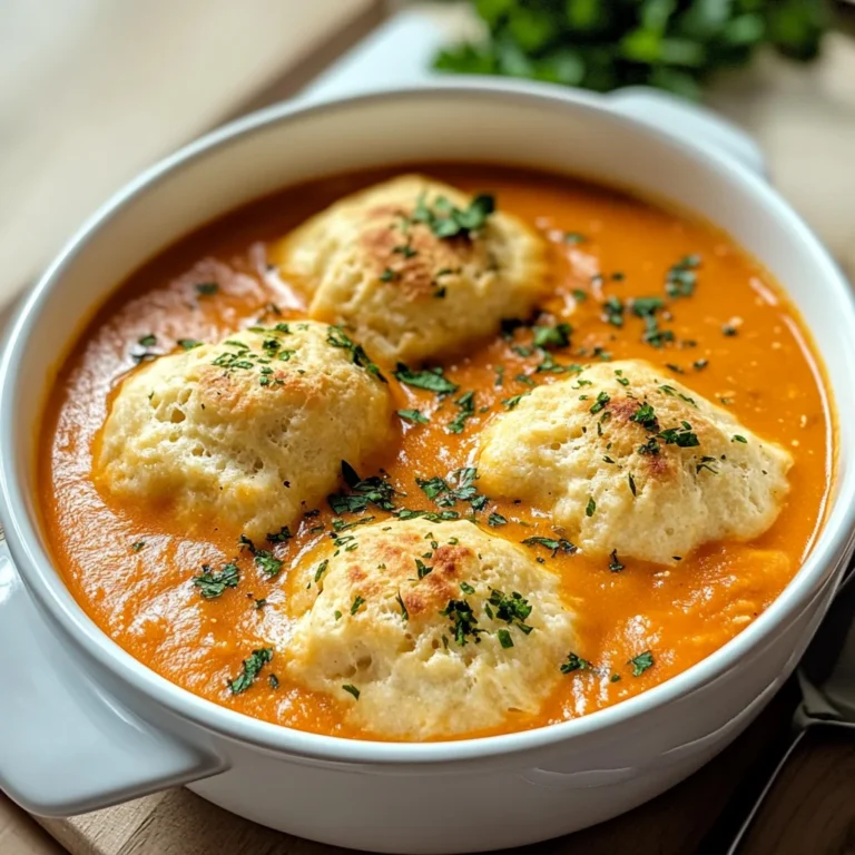 Best Tomato Soup with Cheddar Bay Dumplings