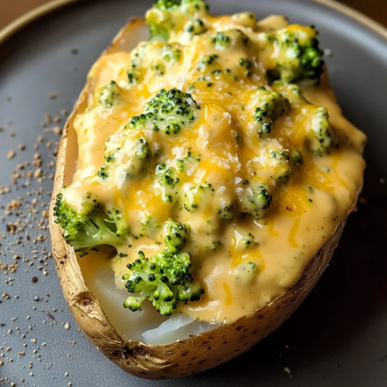 Cheesy Baked Potatoes with Broccoli Cheese Sauce