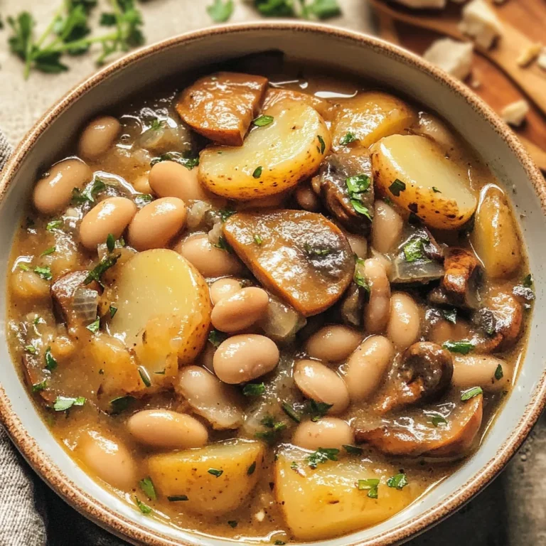 Cozy White Bean Mushroom Stew (Vegan)