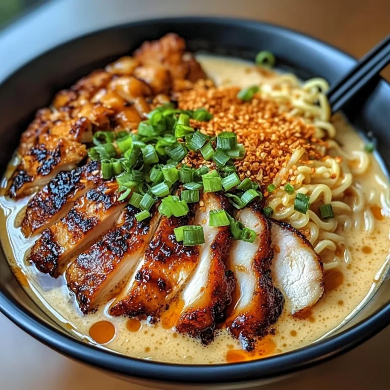 Fiery Chicken Ramen with Creamy Garlic Sauce