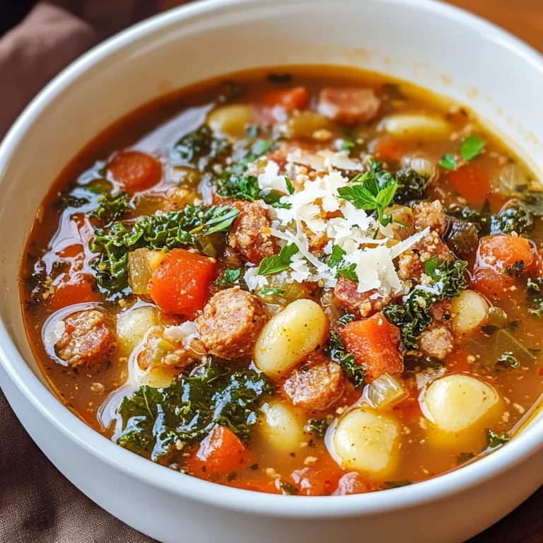 Italian Vegetable Soup with Spicy Sausage