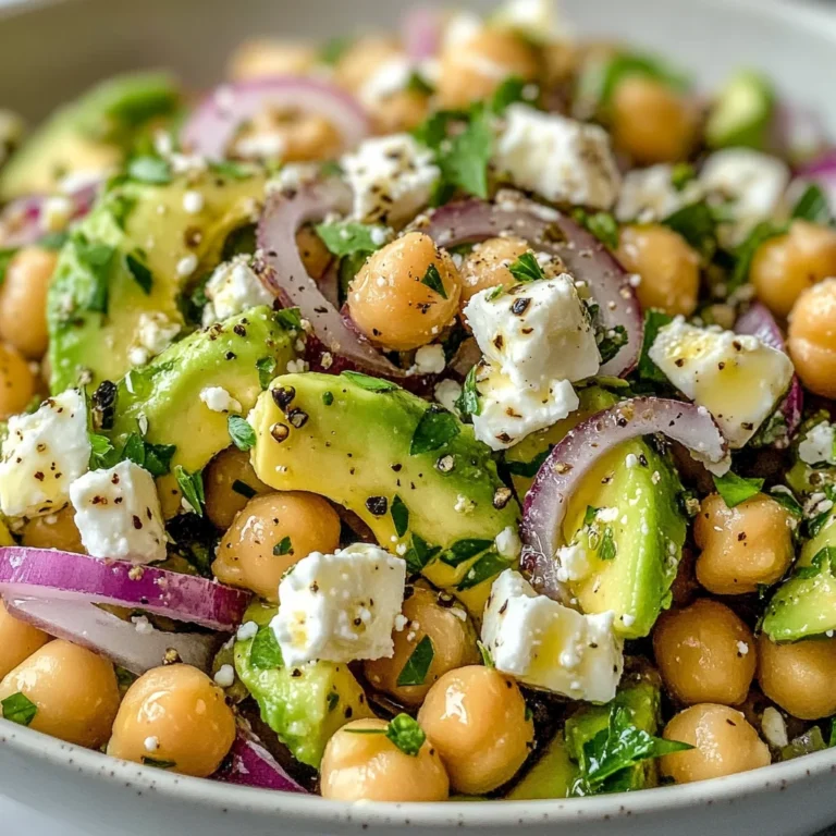 Chickpea Feta Avocado Salad