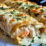 Dive into Decadence: Shrimp & Crab Alfredo Lasagna Roll-Ups You’ll Crave