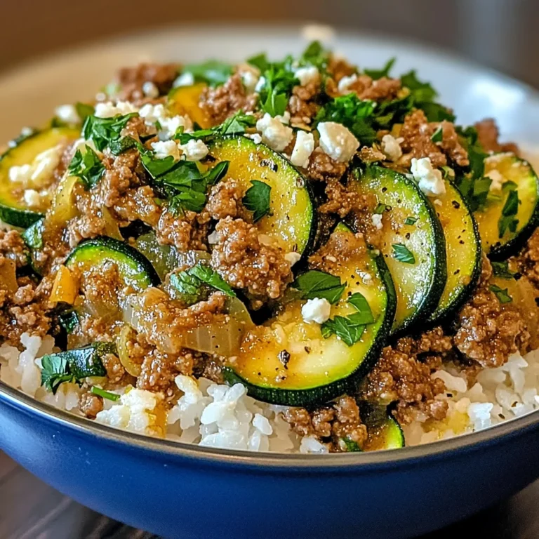 Greek-Style Beef and Zucchini Rice Bowl