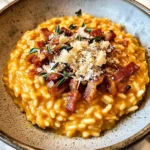 Pumpkin Risotto with Turkey Bacon & Parmesan