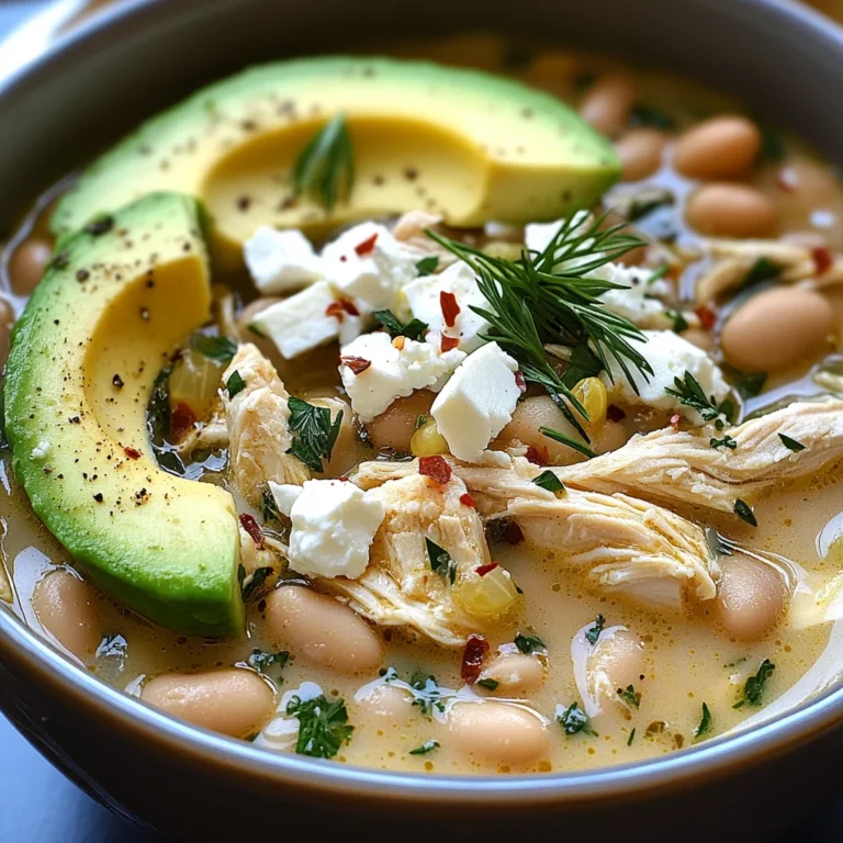 Crockpot Mediterranean White Chicken Chili