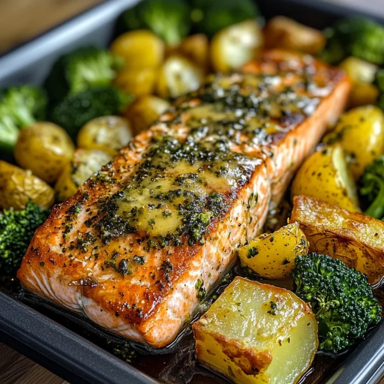 Lemon Butter Salmon with Crispy Potatoes and Roasted Broccoli