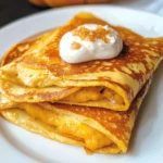 Pumpkin Crepes with Maple Cream Cheese Filling