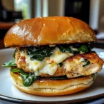 White Cheddar and Spinach Chicken Burgers
