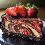 Chocolate Strawberry Swirl Cheesecake