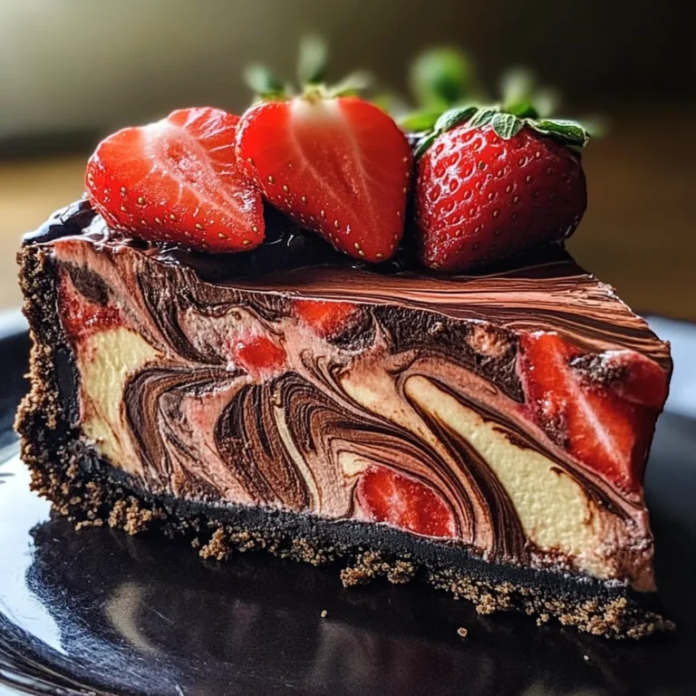 Chocolate Strawberry Swirl Cheesecake