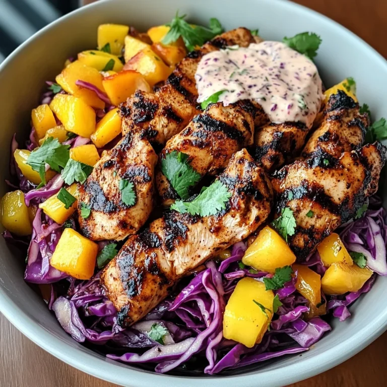 Jerk Chicken & Mango Slaw Bowls with Honey Lime Cream