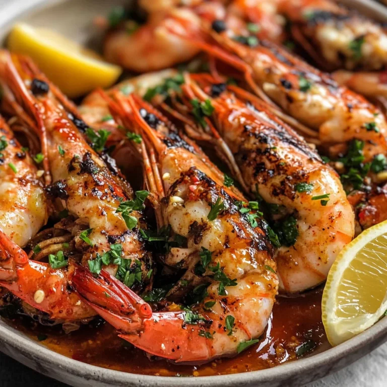 BBQ Grilled Prawns with Garlic, Lemon & Chilli