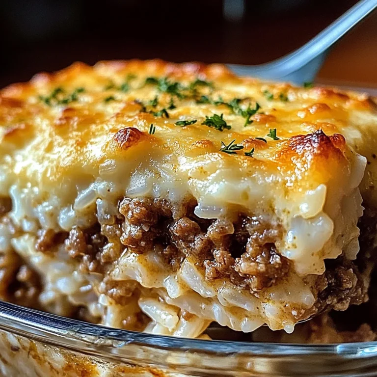 French Onion Ground Beef and Rice Casserole