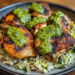 Peruvian Chicken And Rice with Green Sauce