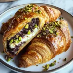 Chocolate Pistachio Croissants with Ricotta