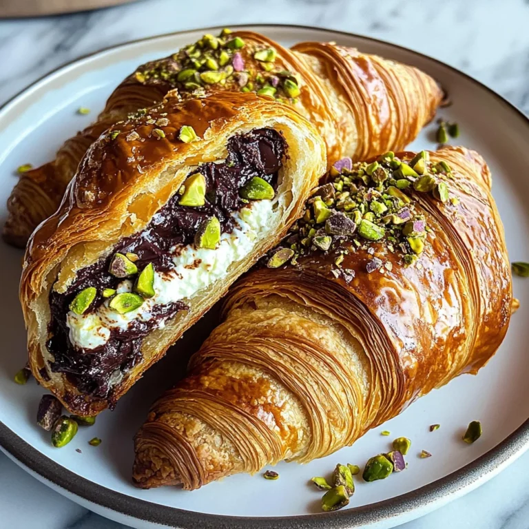 Chocolate Pistachio Croissants with Ricotta