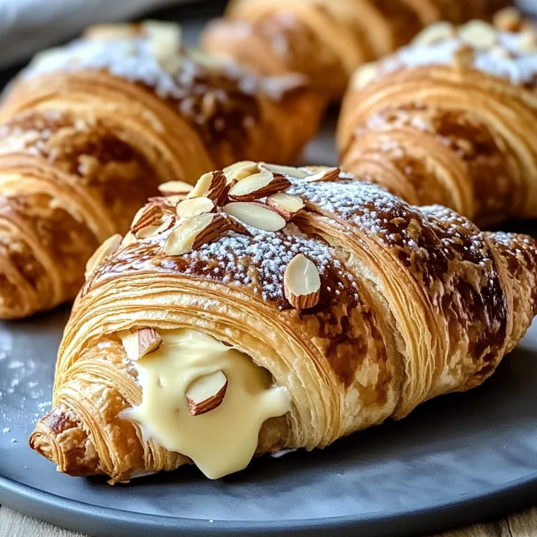 Delicious Mini French Croissants Filled with Almond Cream