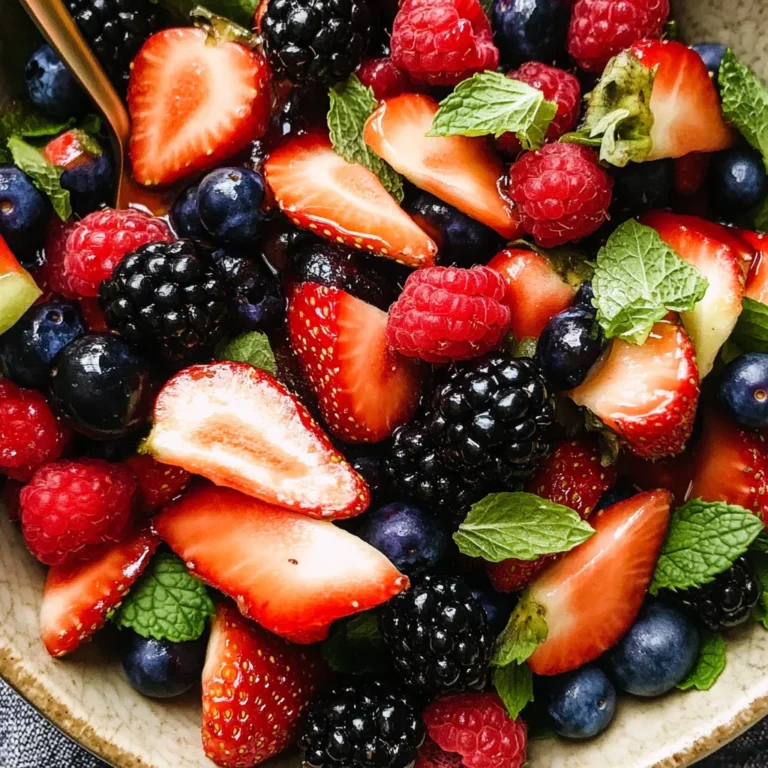 Fresh Berry Salad with Honey and Mint