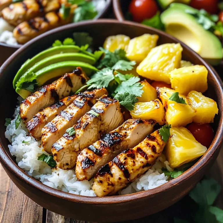 Grilled Chicken and Pineapple Bowls with Coconut Rice Recipe
