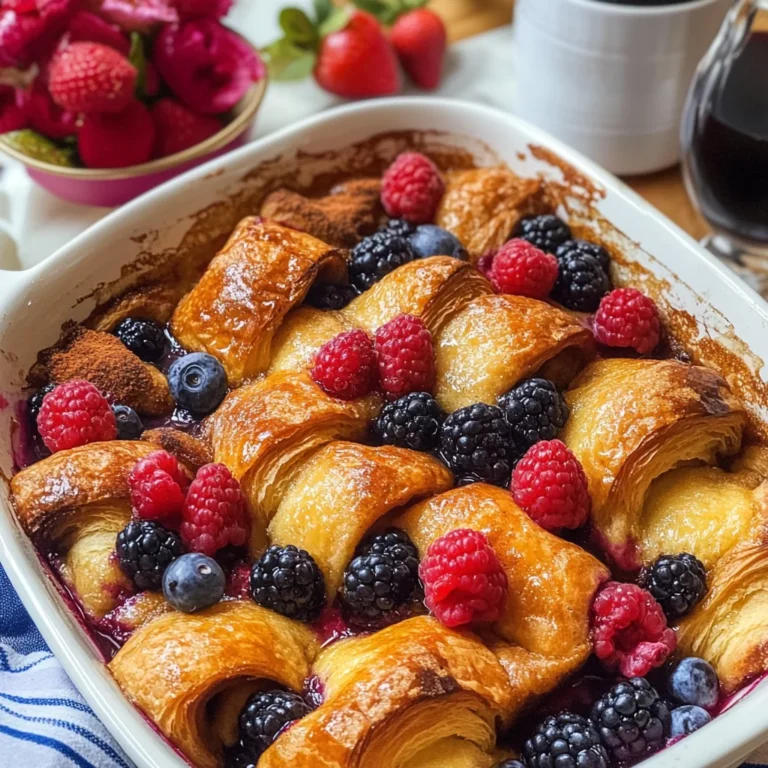 Overnight Croissant French Toast Casserole (video)