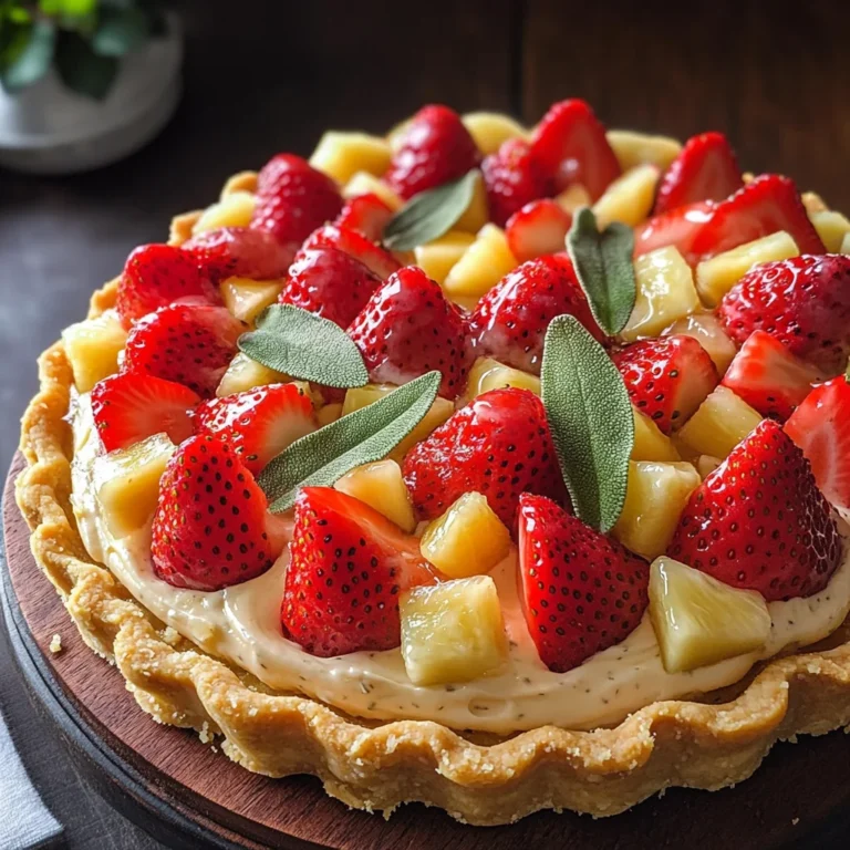 Tarte aux fraises et sauge ananas